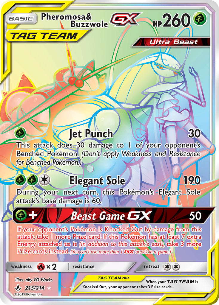 Unbroken Bonds Pheromosa & Buzzwole GX #215/214